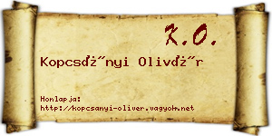 Kopcsányi Olivér névjegykártya