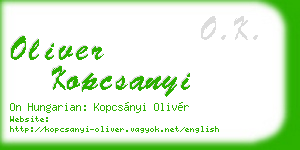 oliver kopcsanyi business card