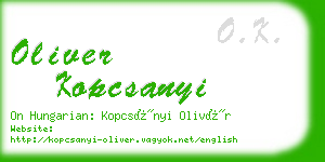 oliver kopcsanyi business card